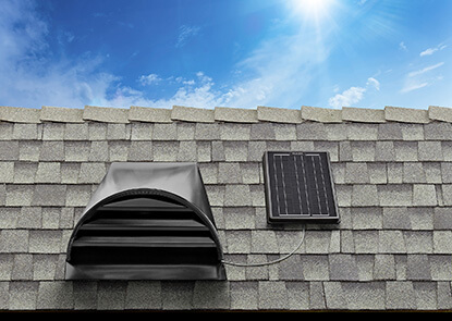 Internal mount solar attic fan example.