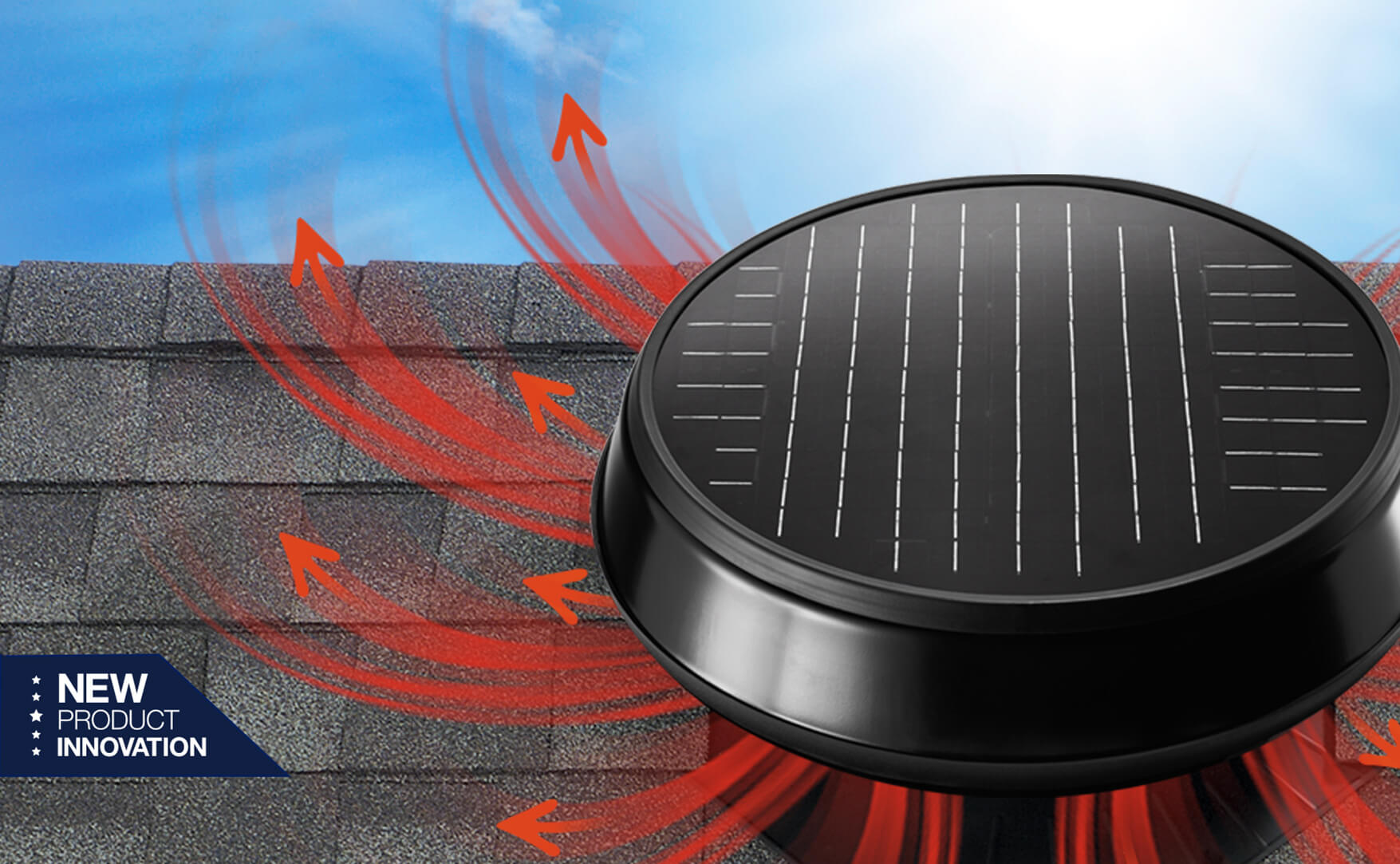 Image of a solar powered attic fan.